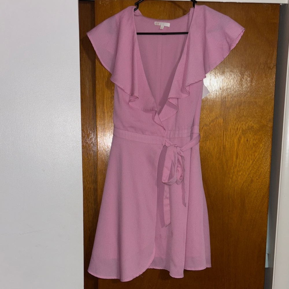 Elegant Pink Ruffle Dress